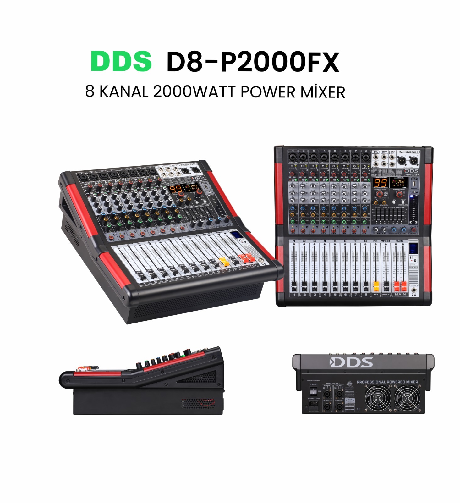 Dds D 8P 2000FX 8 Kanal 2x1000 Watt Power Mikser